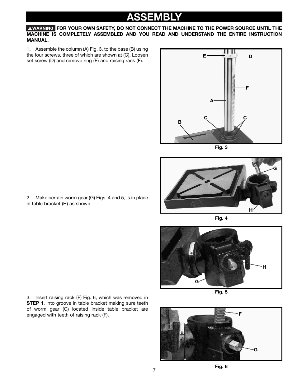 Assembly | Porter-Cable DP350 User Manual | Page 7 / 17