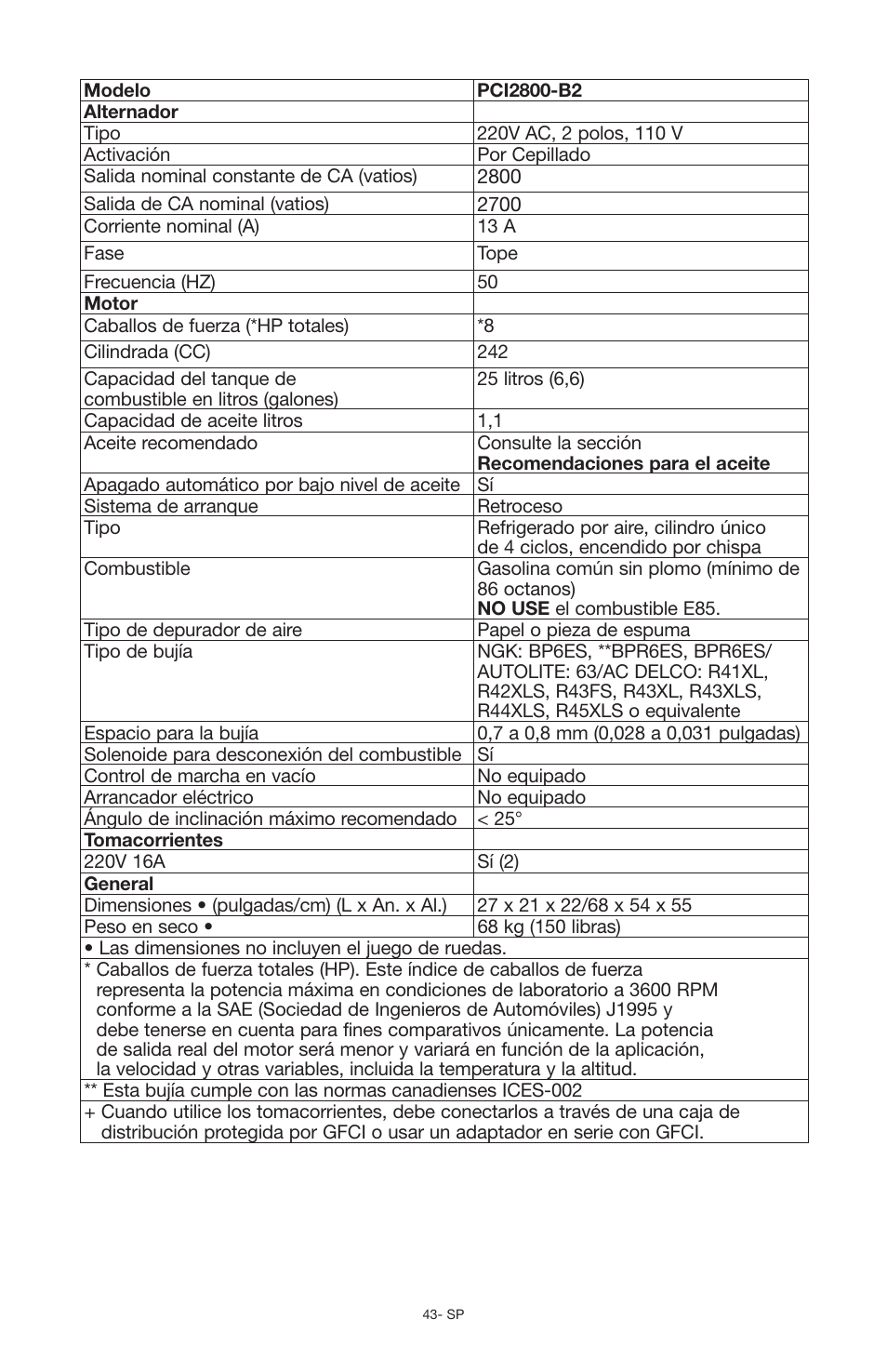 Porter-Cable N030679 User Manual | Page 43 / 92