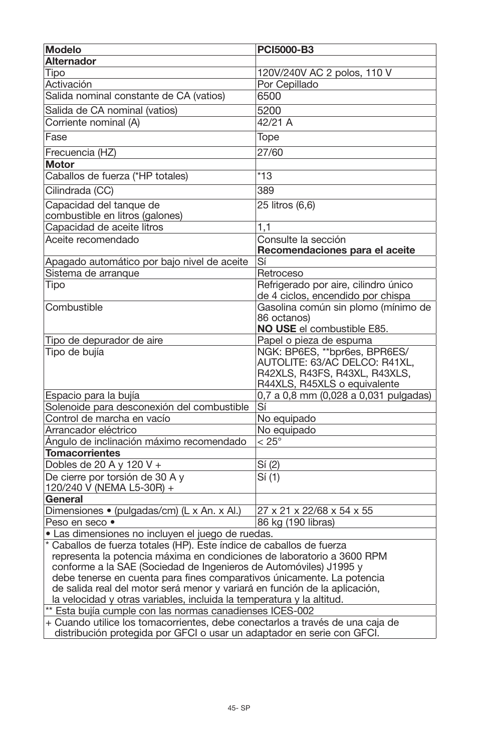 Porter-Cable N030679 User Manual | Page 45 / 92