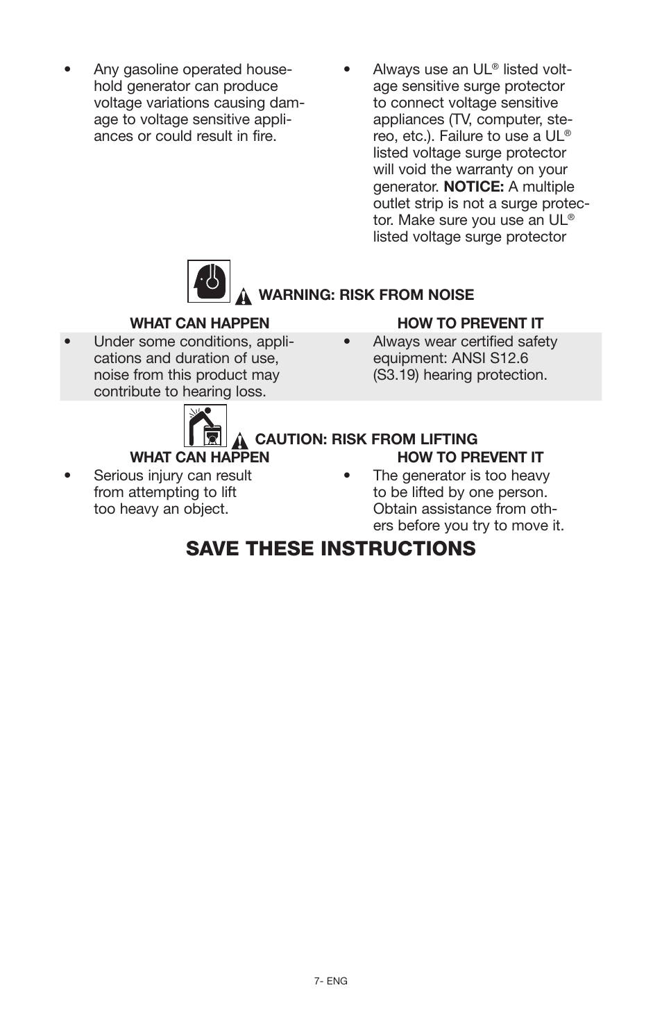 Save these instructions | Porter-Cable N030679 User Manual | Page 7 / 92