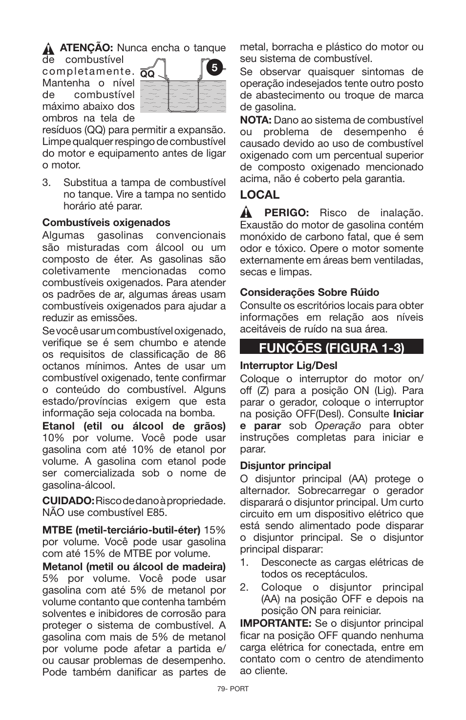 Funções (figura 1-3) | Porter-Cable N030679 User Manual | Page 79 / 92