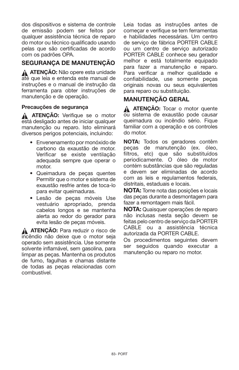 Porter-Cable N030679 User Manual | Page 83 / 92