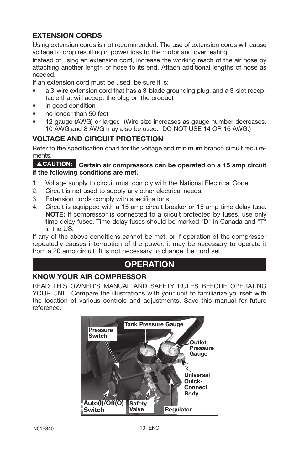 Operation | Porter-Cable CPFC2TV3525VP User Manual | Page 10 / 72