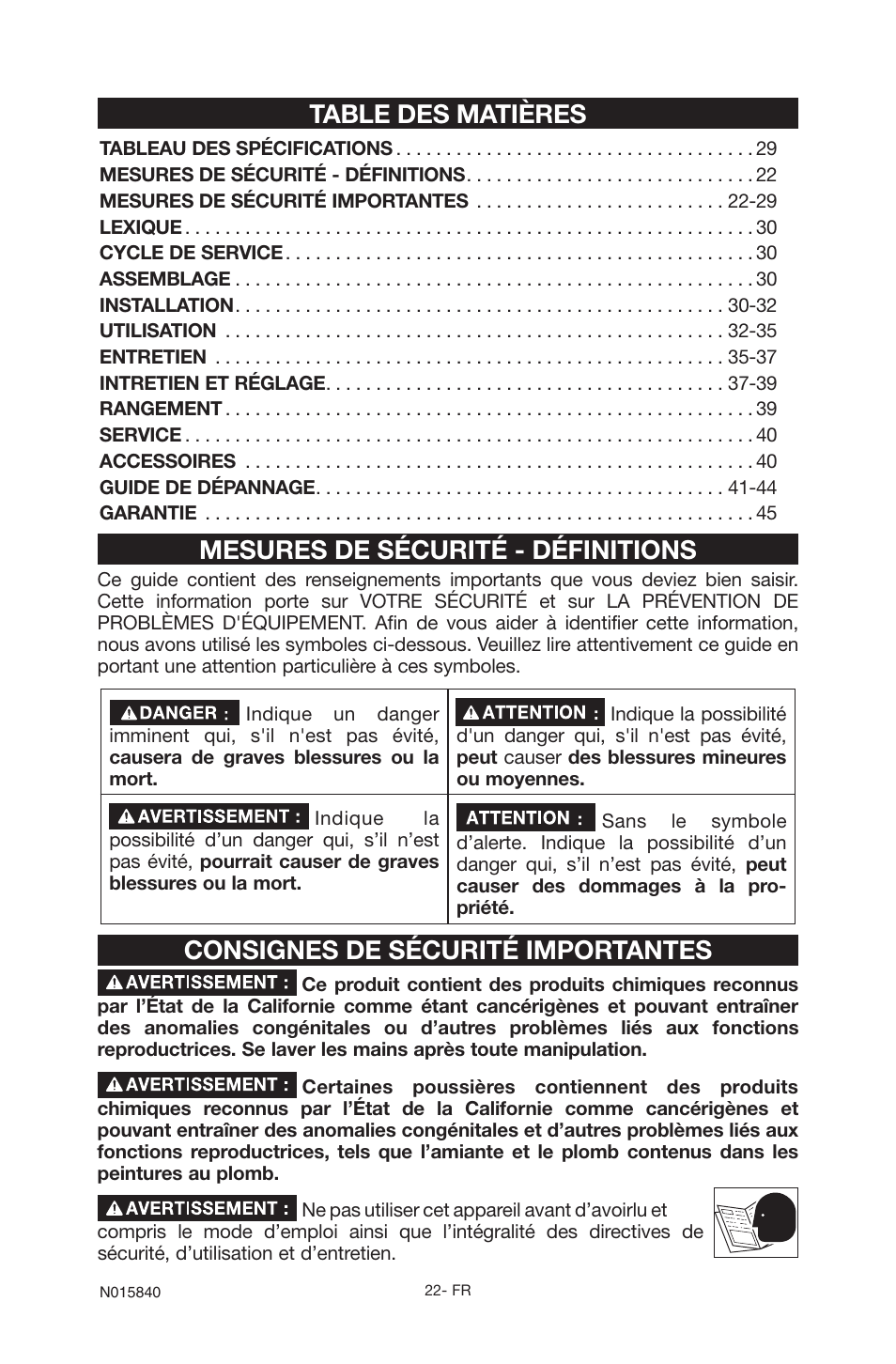 Porter-Cable CPFC2TV3525VP User Manual | Page 22 / 72