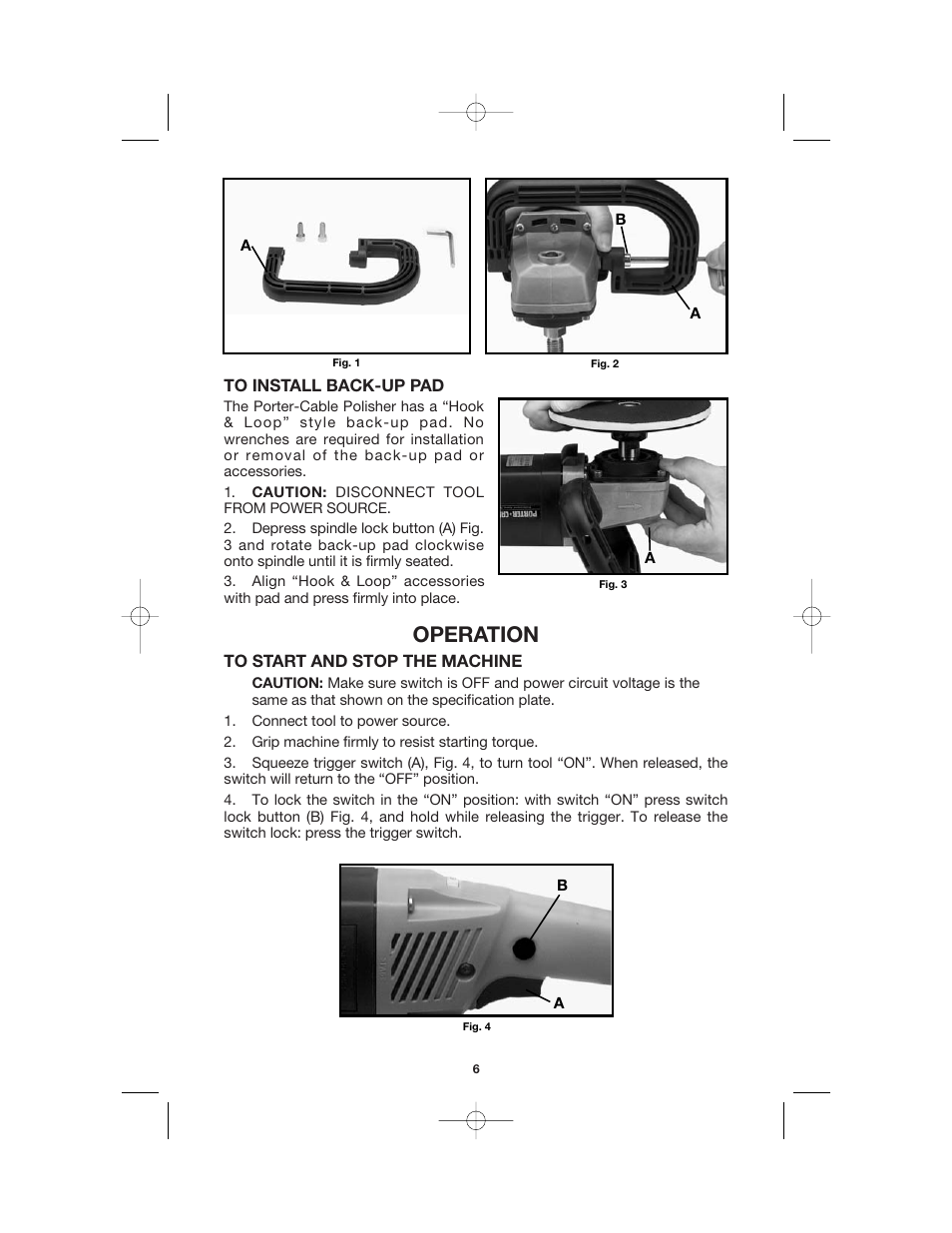 Operation | Porter-Cable 7428 User Manual | Page 6 / 11