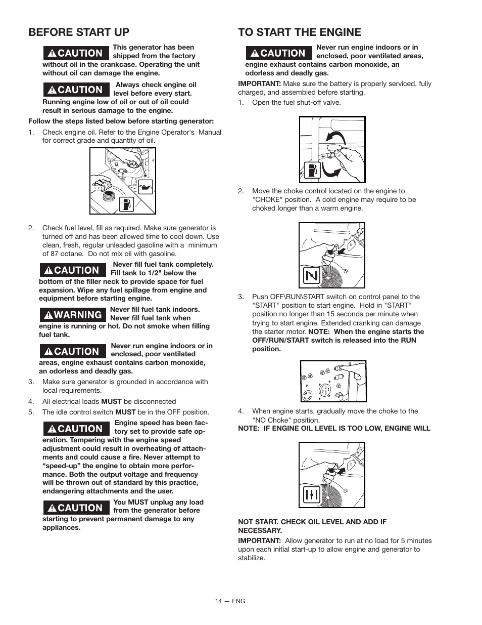 Before start up | Porter-Cable H1000 User Manual | Page 14 / 22