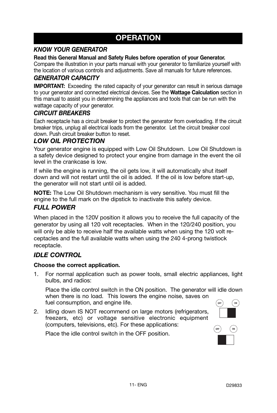 Operation | Porter-Cable D29833-038-0 User Manual | Page 11 / 68