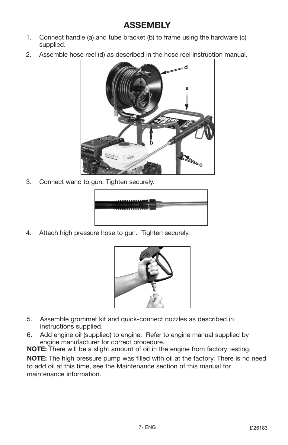 Assembly | Porter-Cable D26183-025-1 User Manual | Page 7 / 20