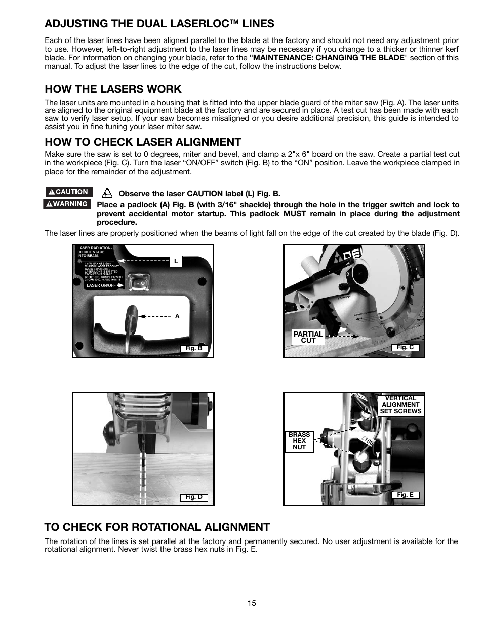 Adjusting the dual laserloc™ lines, How the lasers work, How to check laser alignment | Porter-Cable 3802L User Manual | Page 15 / 23