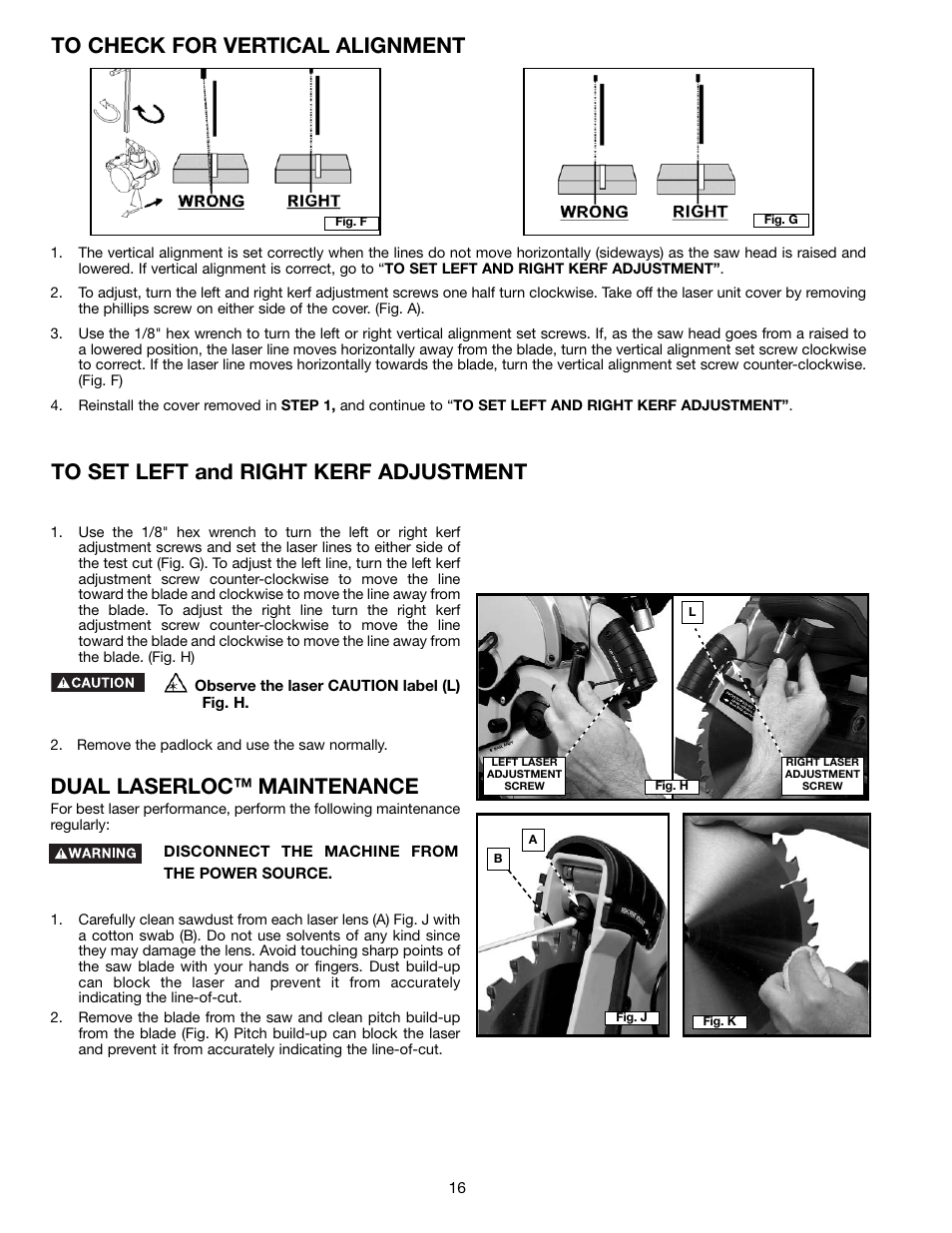 Dual laserloc™ maintenance | Porter-Cable 3802L User Manual | Page 16 / 23