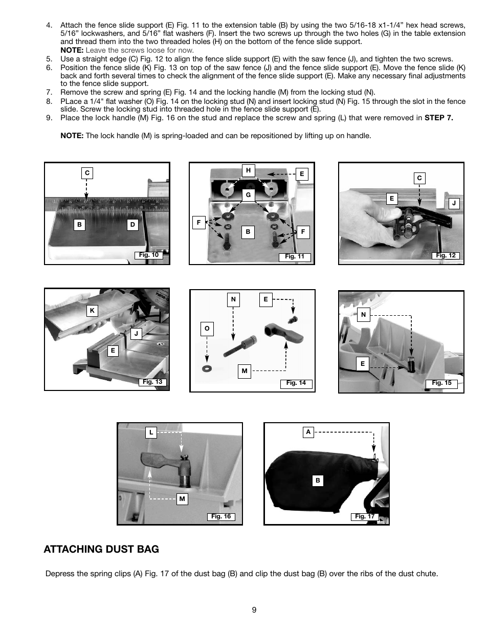 Attaching dust bag | Porter-Cable 3802L User Manual | Page 9 / 23