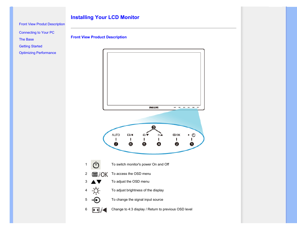 Installing your lcd monitor, Installing your monitor | Philips LCD monitor 223EI User Manual | Page 35 / 73