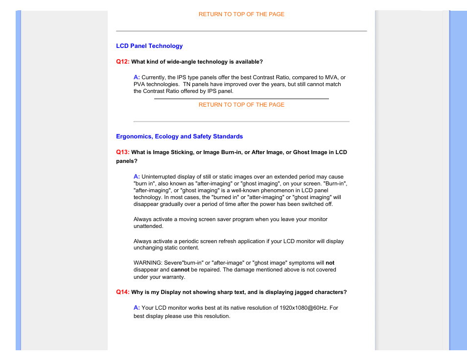 Lcd panel technology, Ergonomics, ecology and, Safety standards | Philips LCD monitor 223EI User Manual | Page 7 / 73