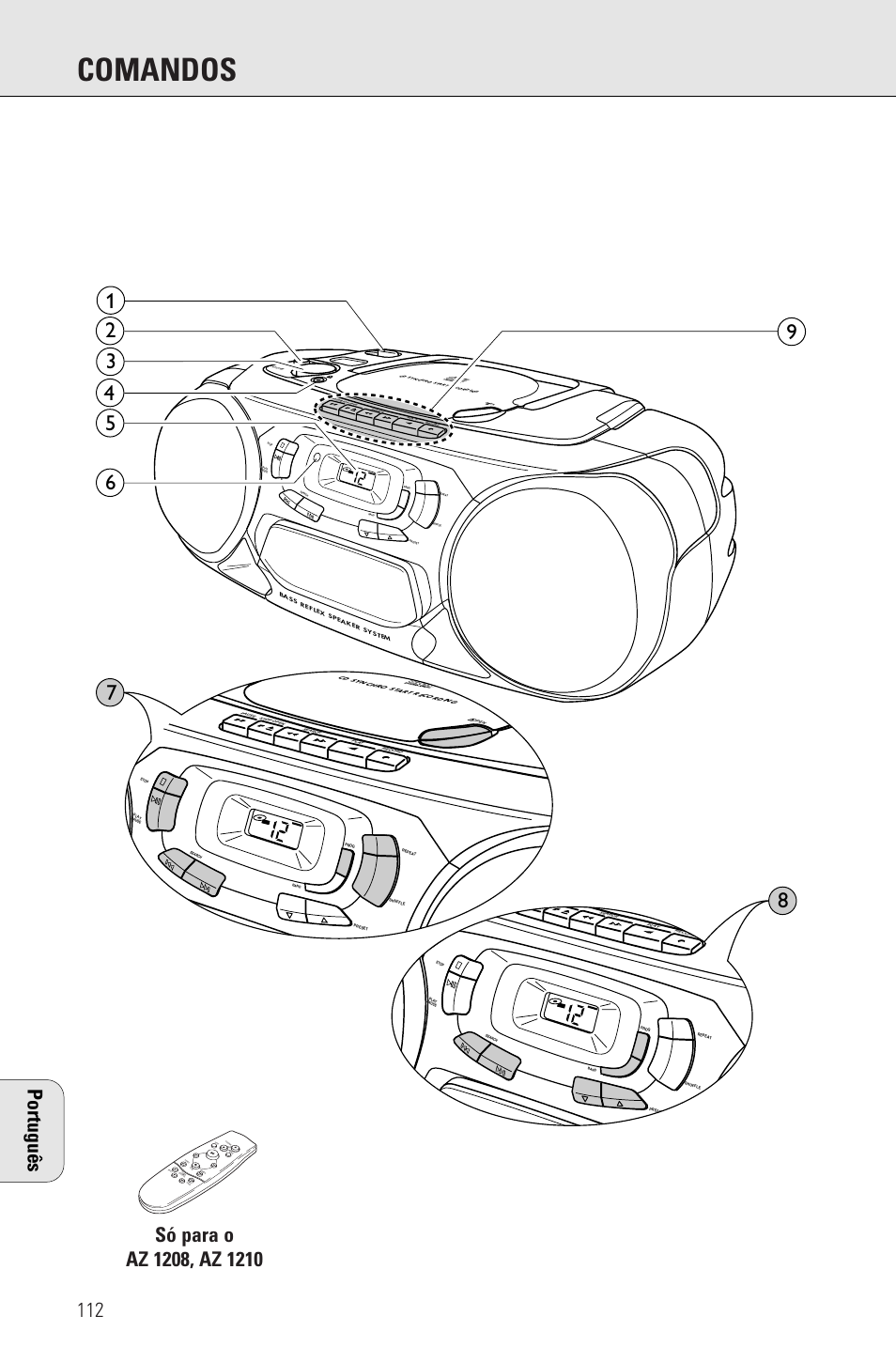 Comandos, 112 português | Porter-Cable AZ1203 User Manual | Page 112 / 136