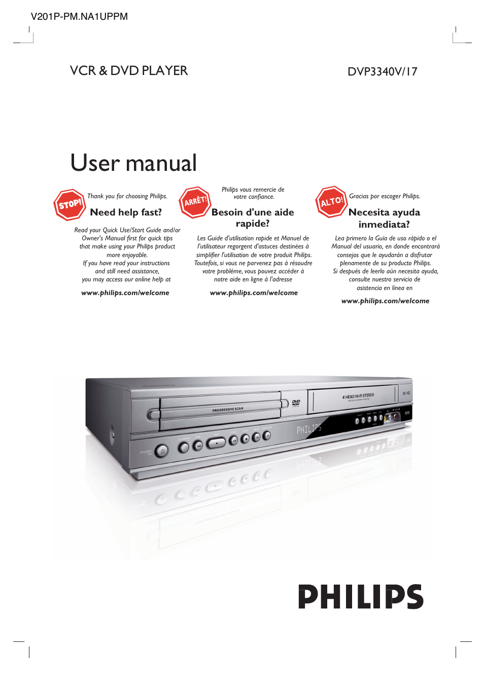 Philips DVP3340V-17B User Manual | 34 pages