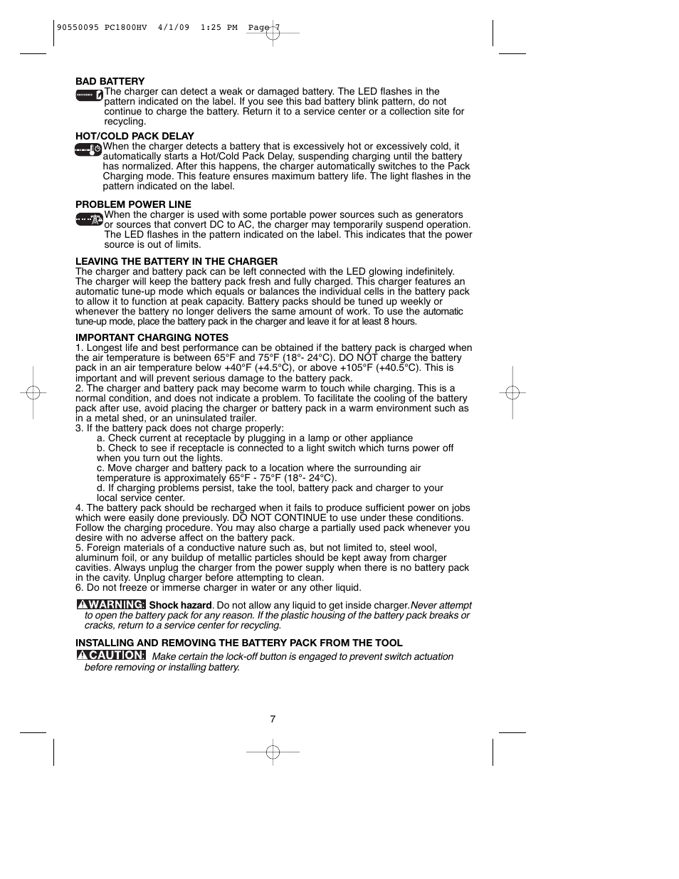 Porter-Cable PC1800HV User Manual | Page 7 / 36