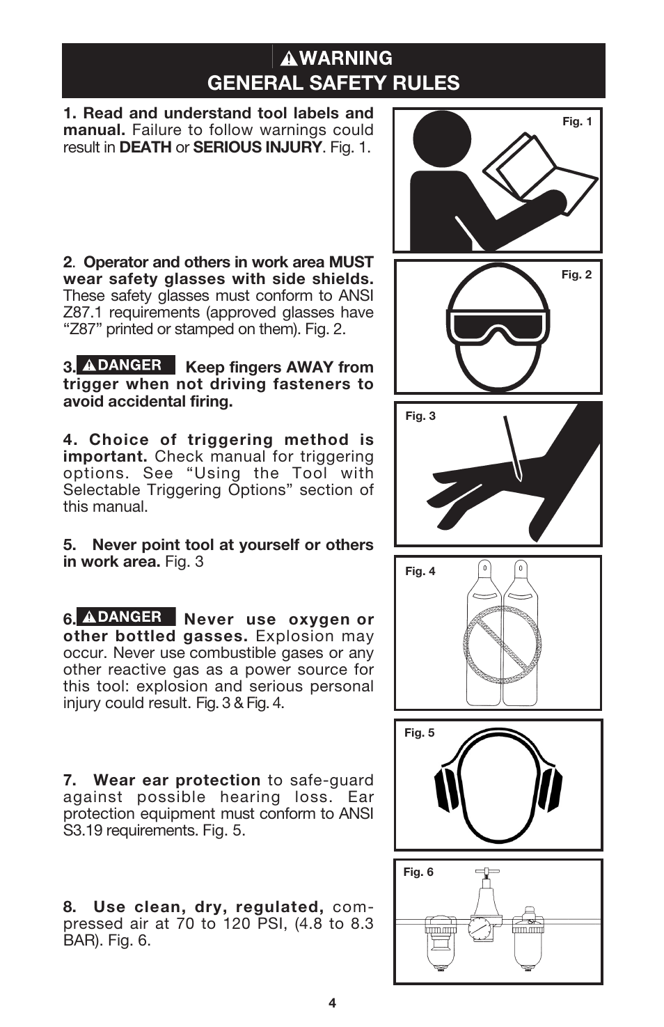 General safety rules | Porter-Cable FN250A User Manual | Page 4 / 13