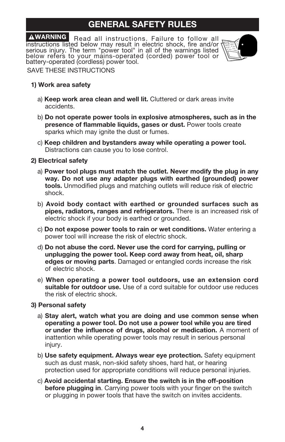 General safety rules | Porter-Cable 7564 User Manual | Page 4 / 15