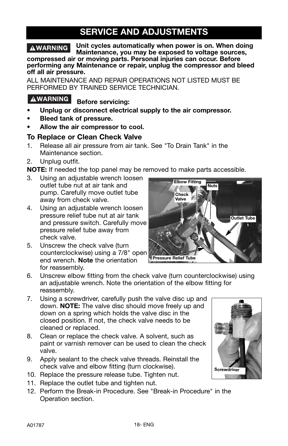 Service and adjustments | Porter-Cable JOB BOSS CFFC350B User Manual | Page 18 / 24