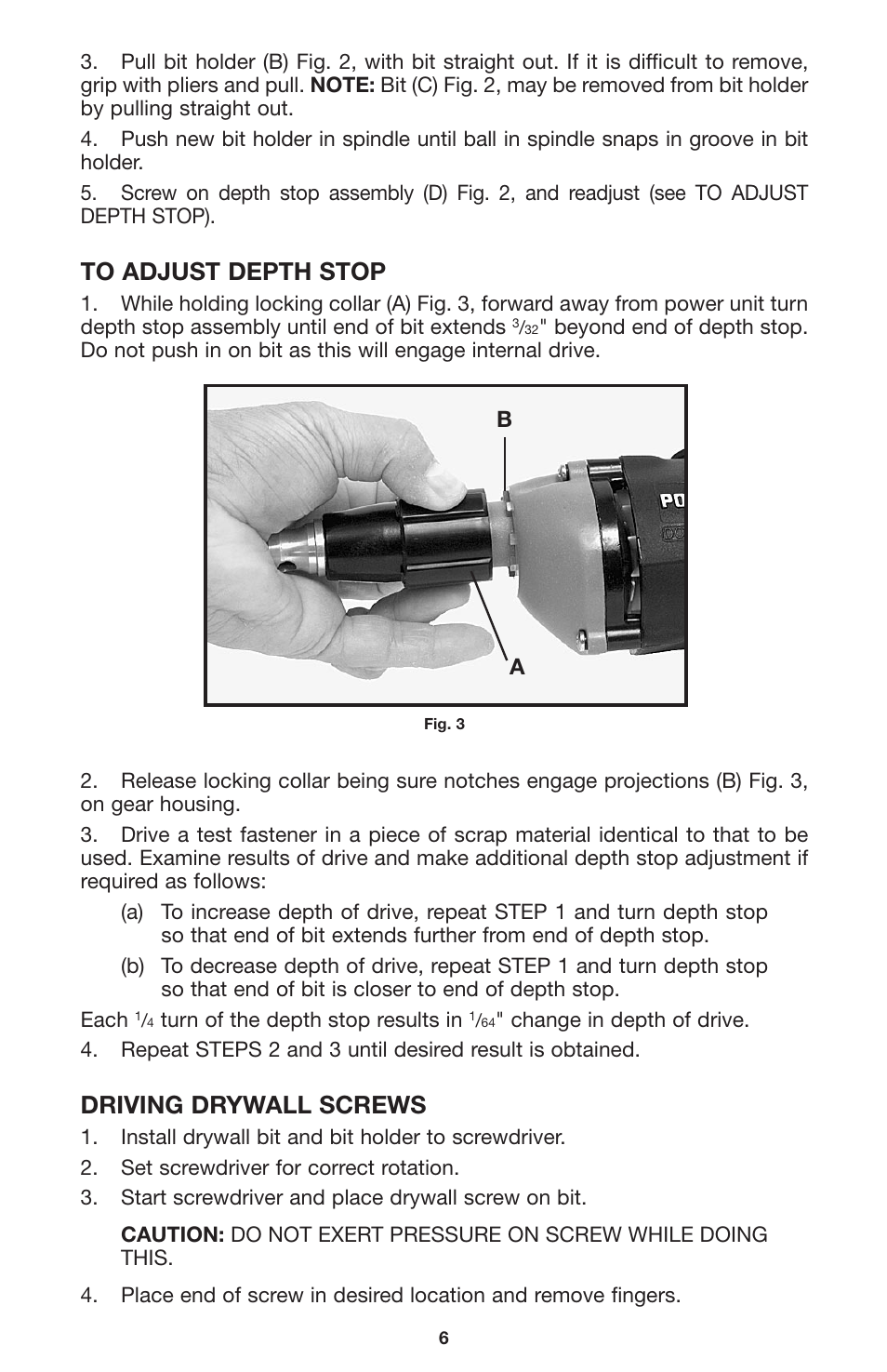 Driving drywall screws | Porter-Cable 2650 User Manual | Page 6 / 9