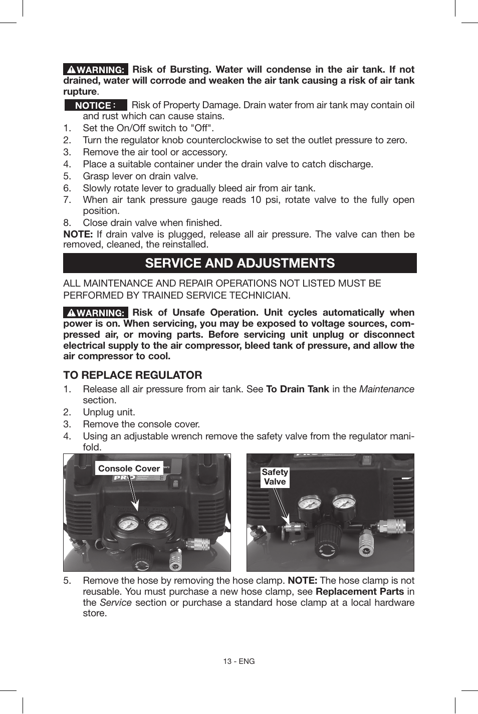 Service and adjustments | Porter-Cable C2004 User Manual | Page 13 / 64