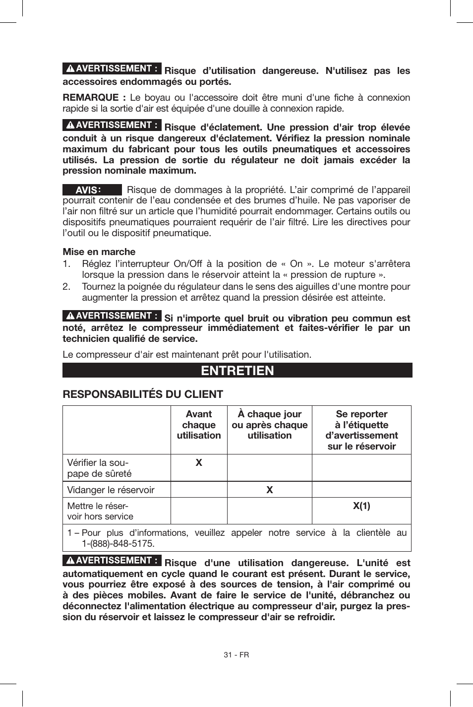 Entretien | Porter-Cable C2004 User Manual | Page 31 / 64