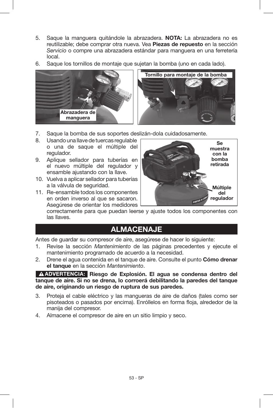 Almacenaje | Porter-Cable C2004 User Manual | Page 53 / 64