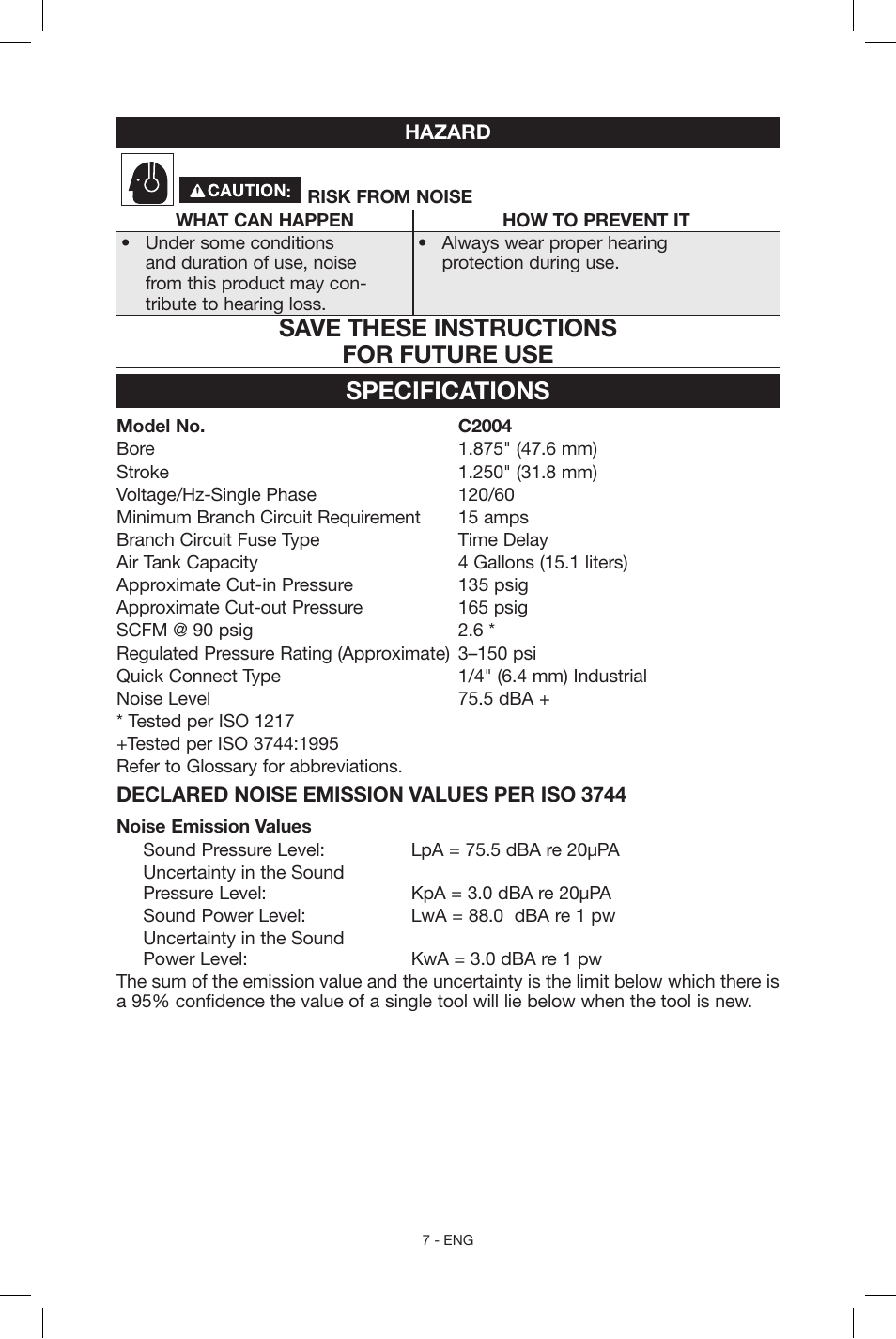 Porter-Cable C2004 User Manual | Page 7 / 64