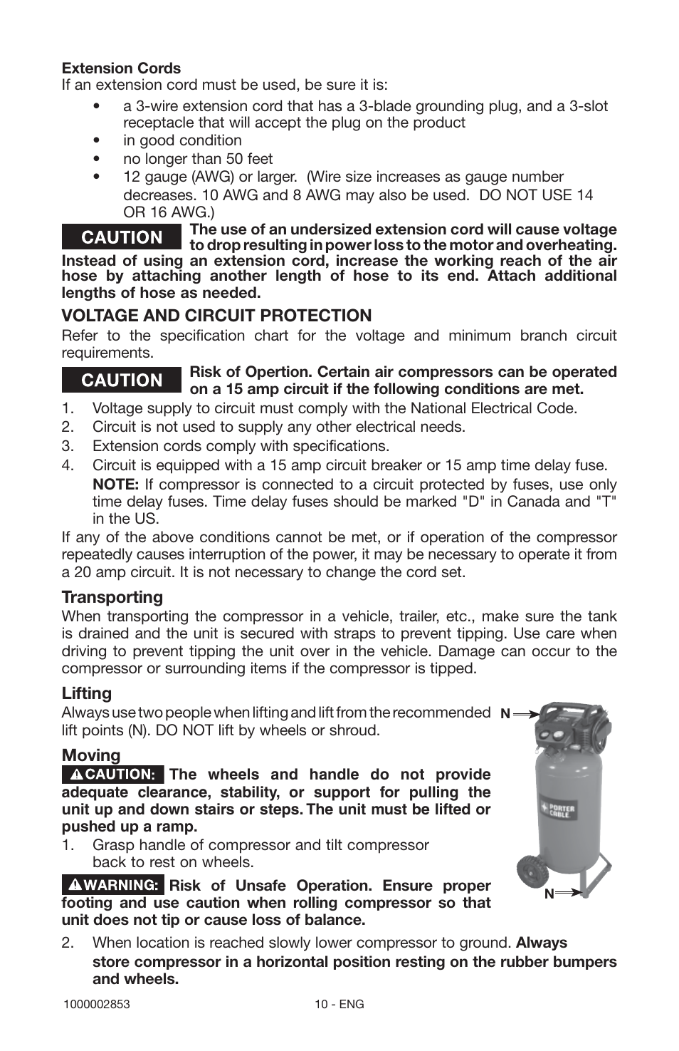 Porter-Cable 1000002853 User Manual | Page 10 / 68