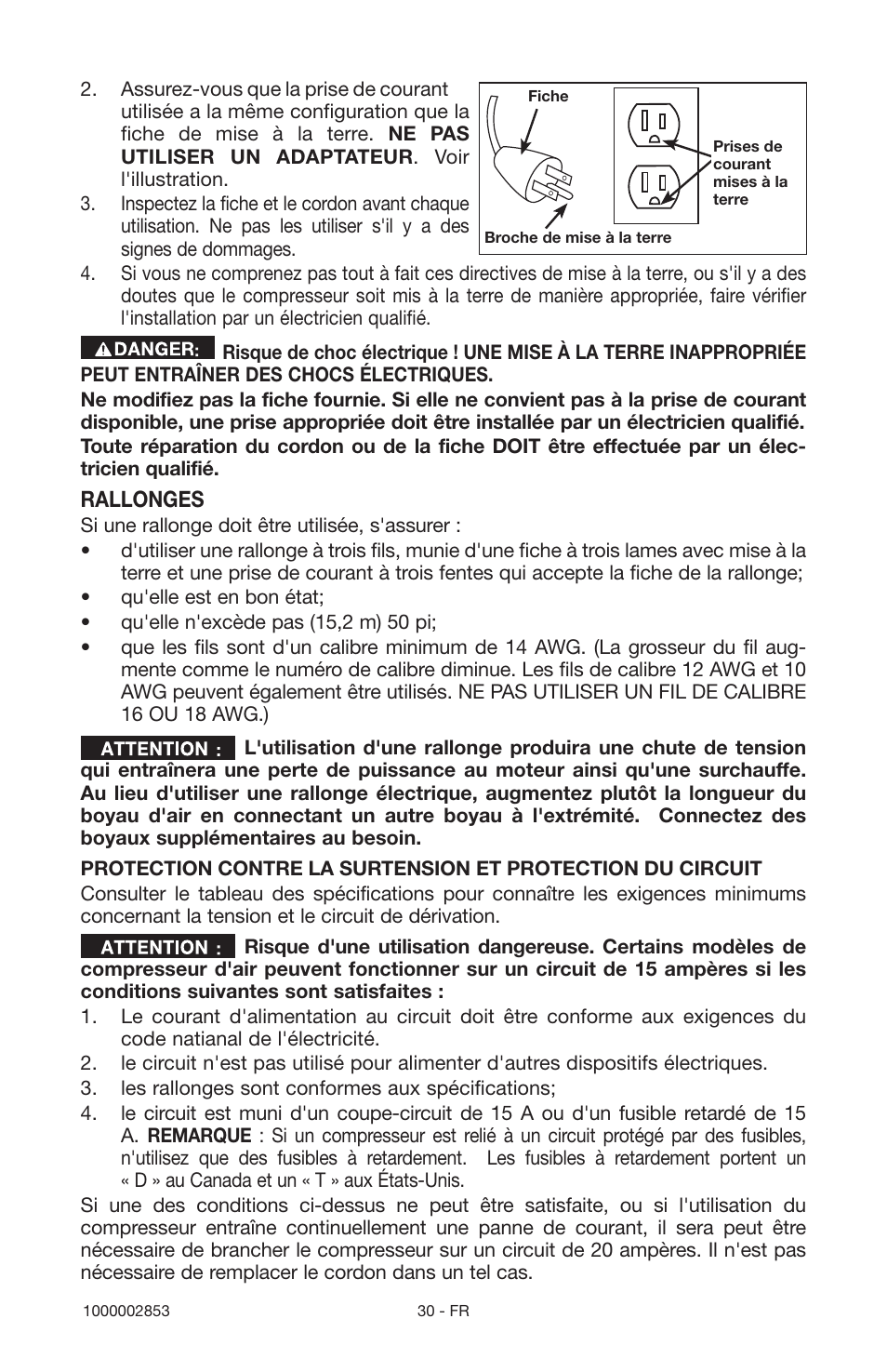 Rallonges | Porter-Cable 1000002853 User Manual | Page 30 / 68