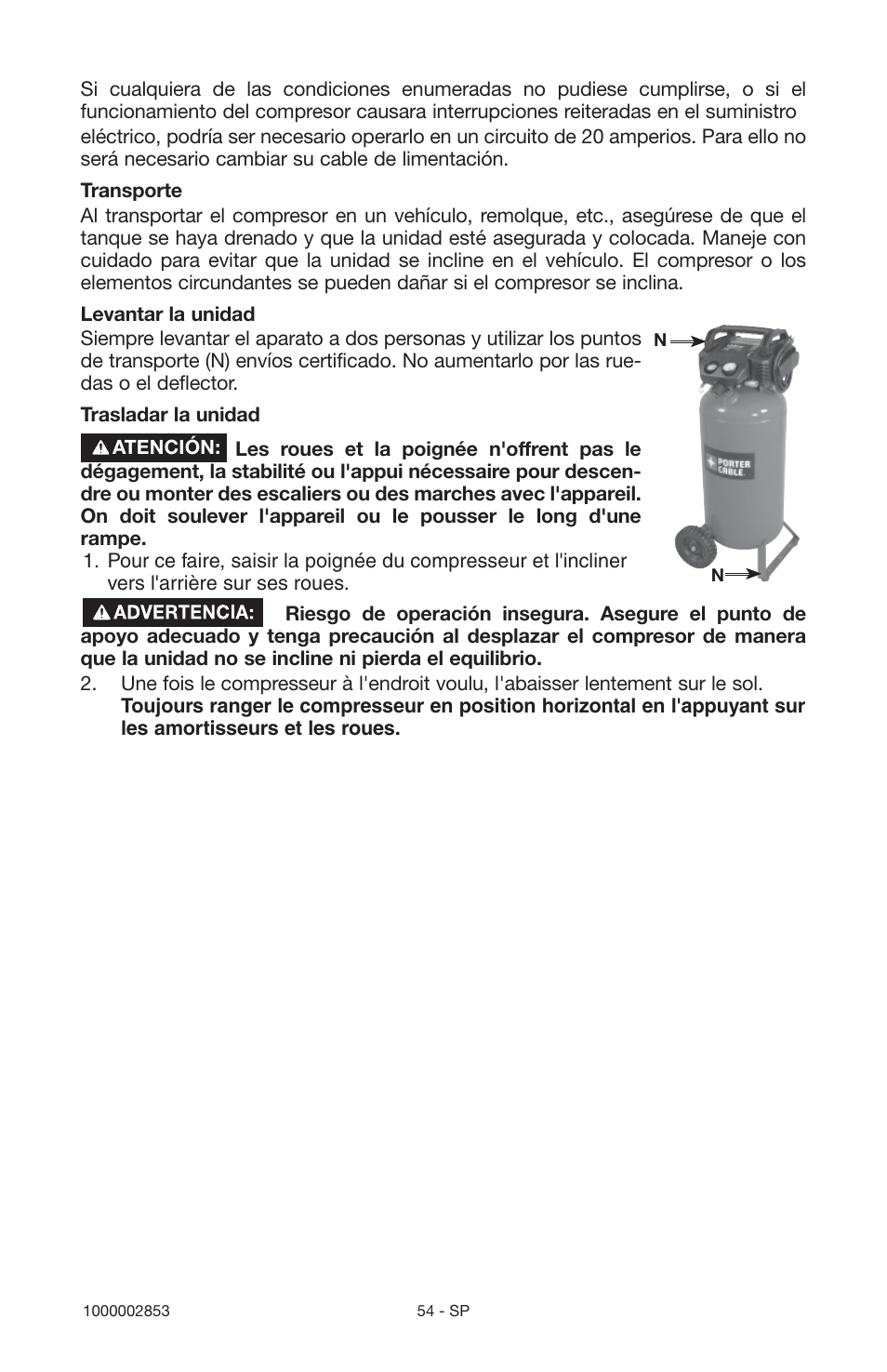 Porter-Cable 1000002853 User Manual | Page 54 / 68