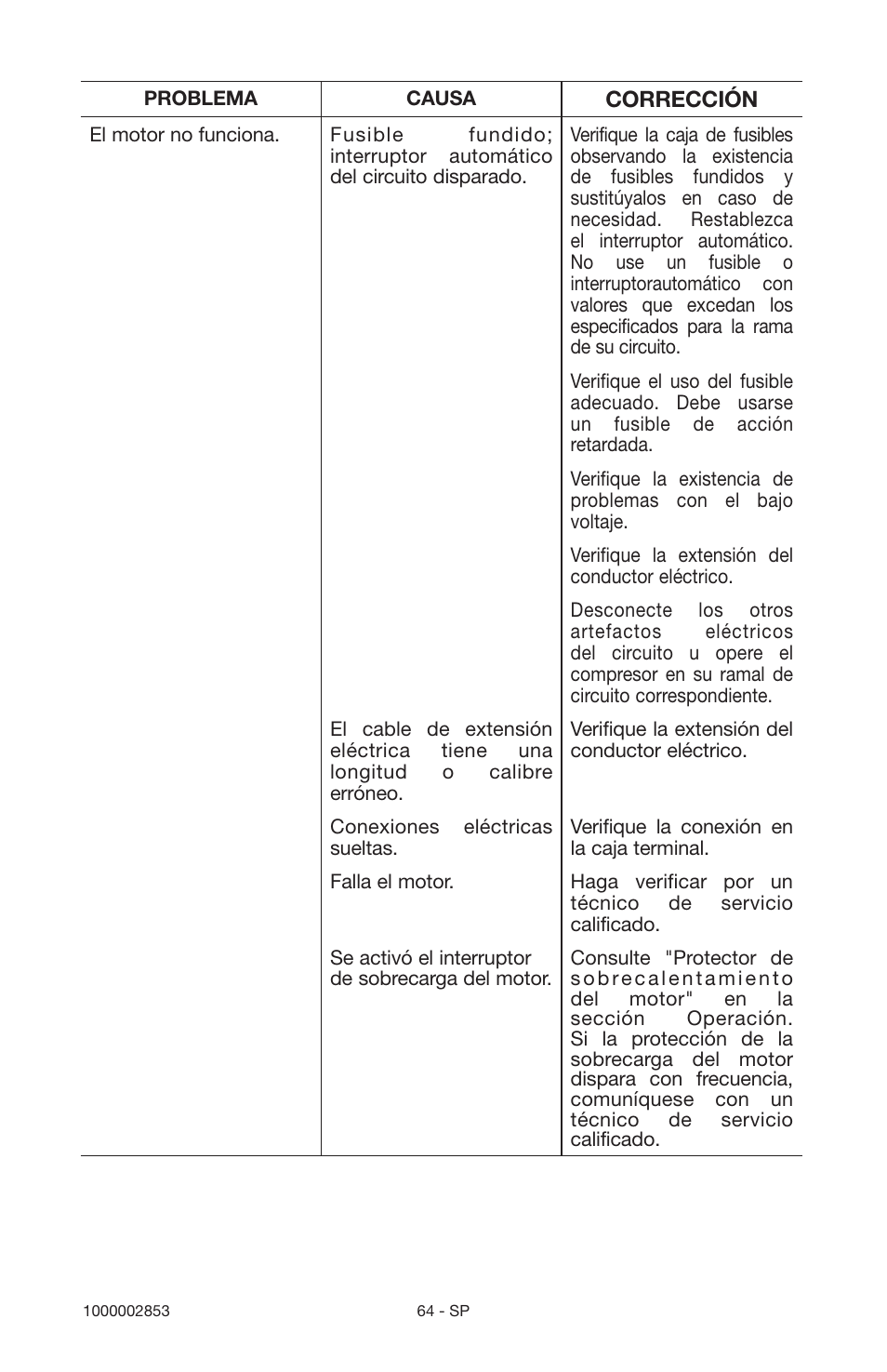 Porter-Cable 1000002853 User Manual | Page 64 / 68