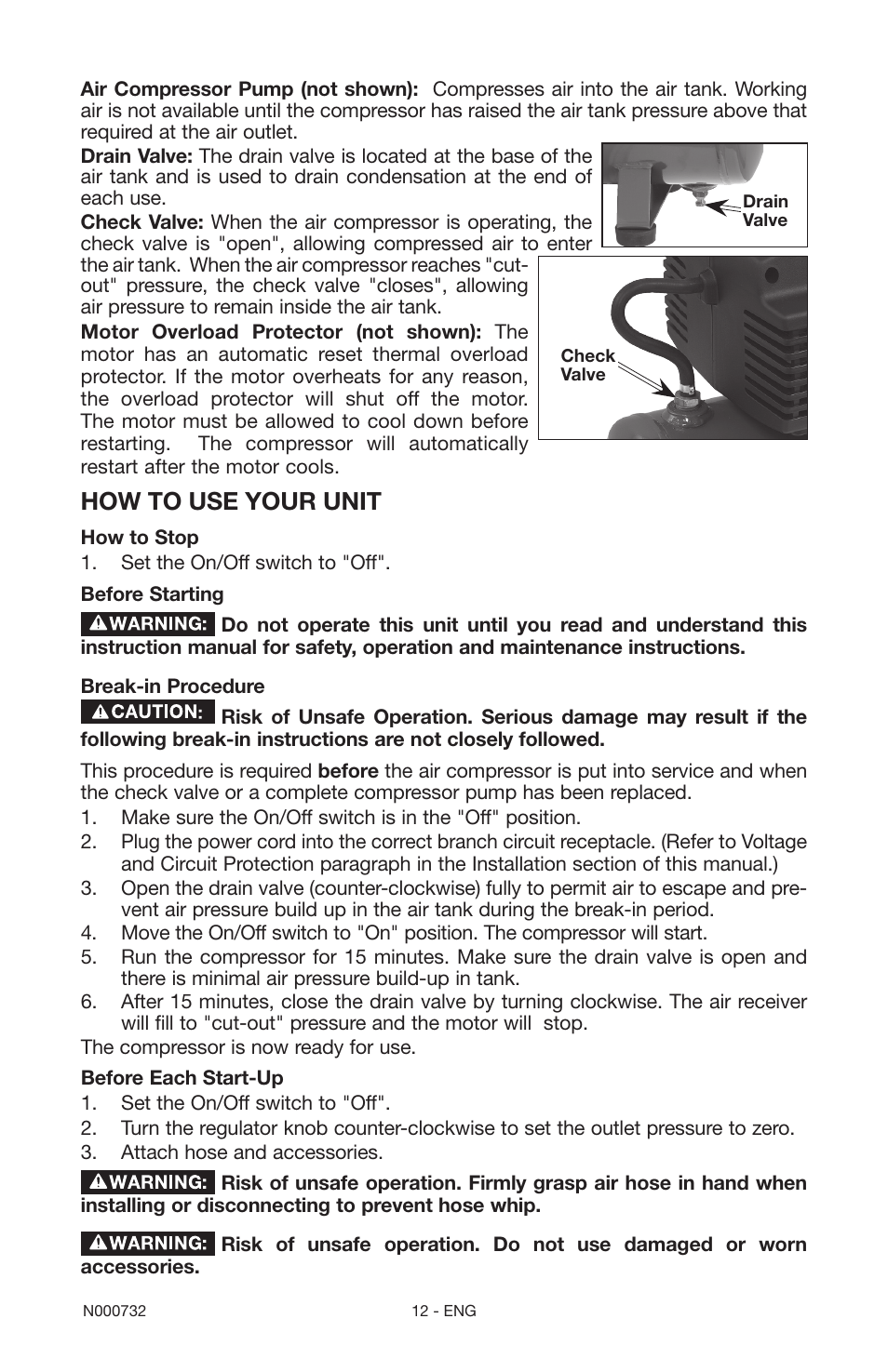 How to use your unit | Porter-Cable C2025 User Manual | Page 12 / 64