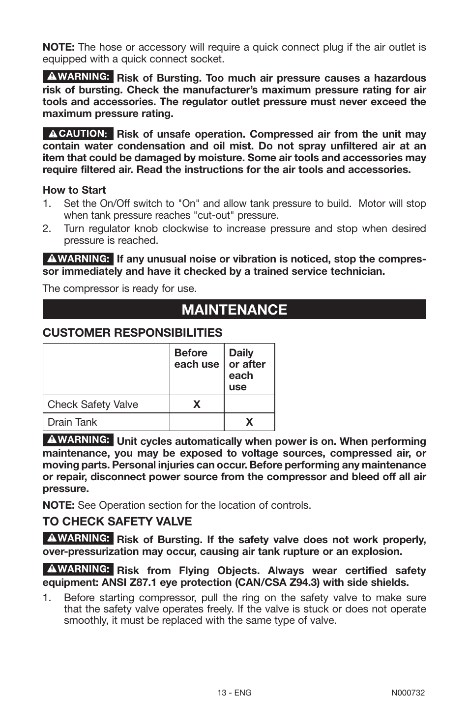 Maintenance | Porter-Cable C2025 User Manual | Page 13 / 64