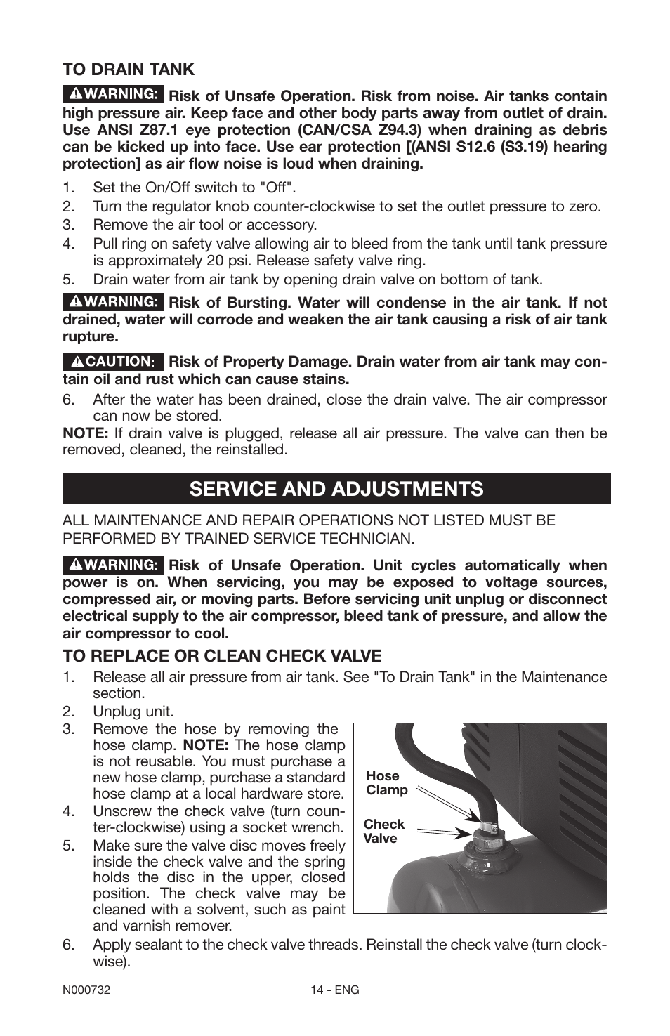Service and adjustments | Porter-Cable C2025 User Manual | Page 14 / 64