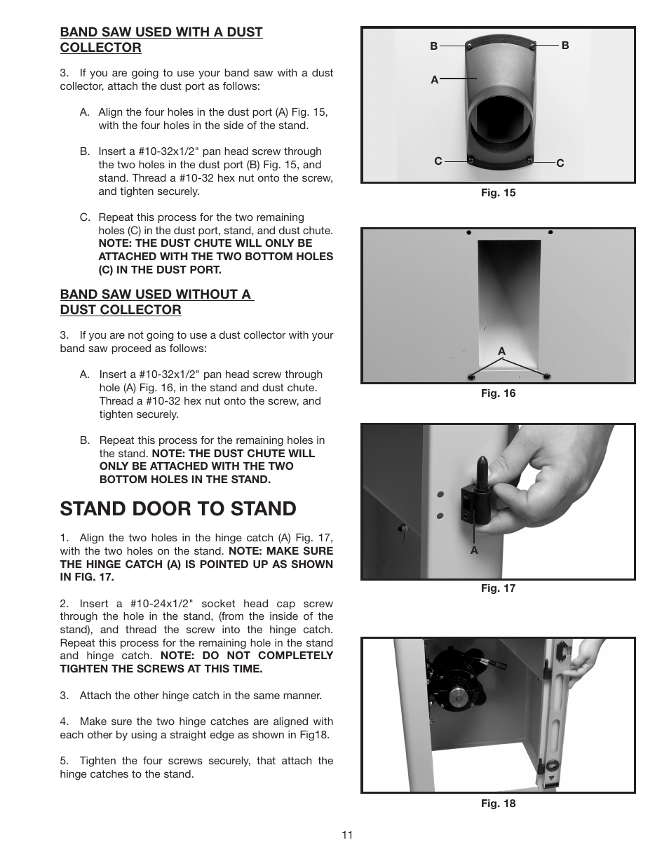 Stand door to stand | Porter-Cable 28-475X User Manual | Page 11 / 28