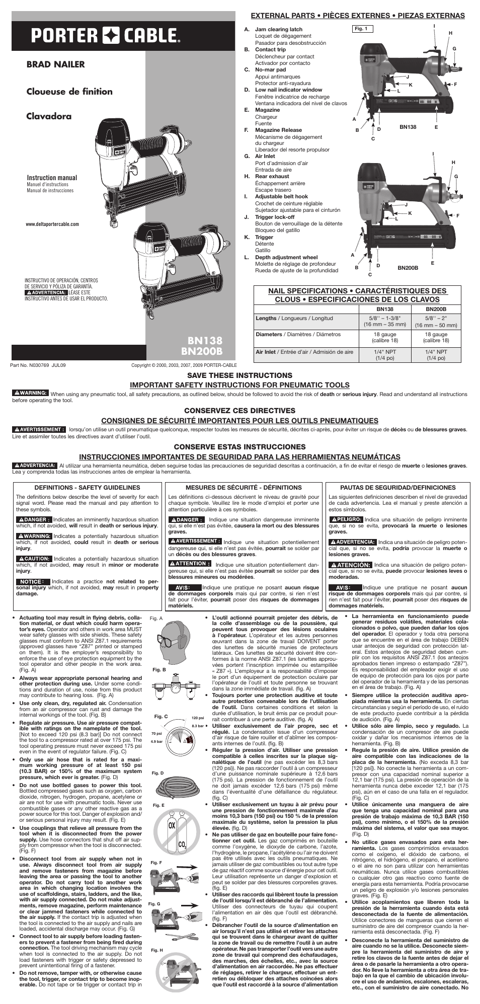 Porter-Cable N030769 User Manual | 7 pages