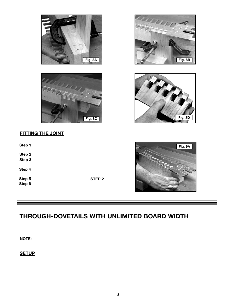 Through-dovetails with unlimited board width | Porter-Cable 4216 User Manual | Page 8 / 44