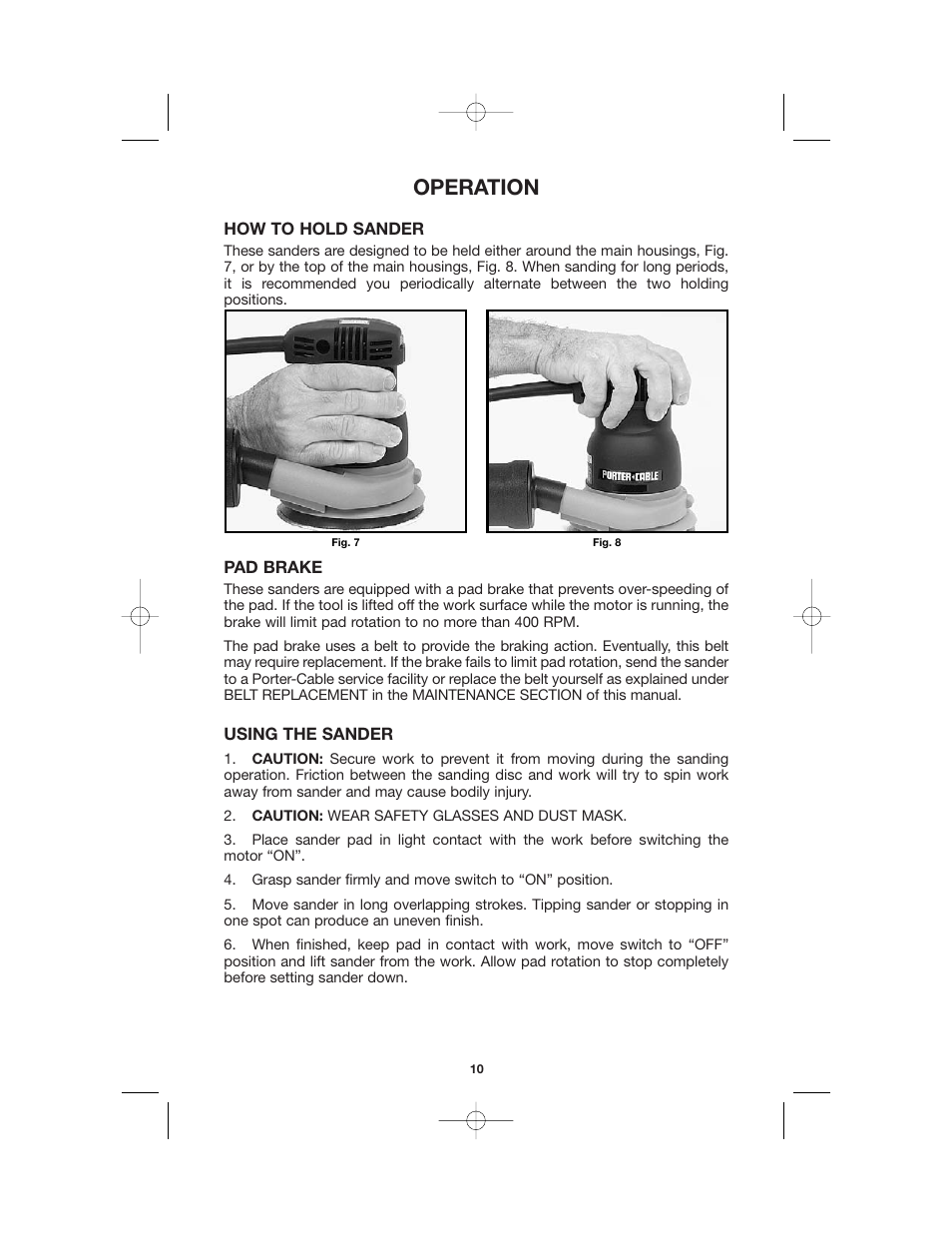 Operation | Porter-Cable 333 User Manual | Page 10 / 14