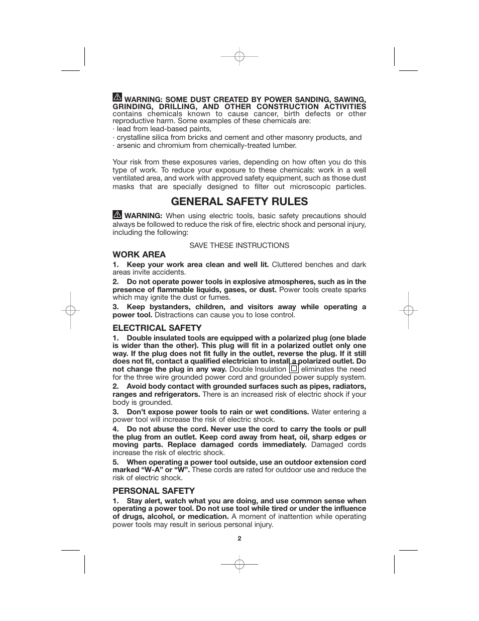 General safety rules | Porter-Cable 333 User Manual | Page 2 / 14