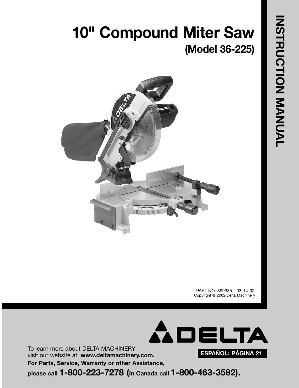 Porter-Cable 36-225 User Manual | 21 pages