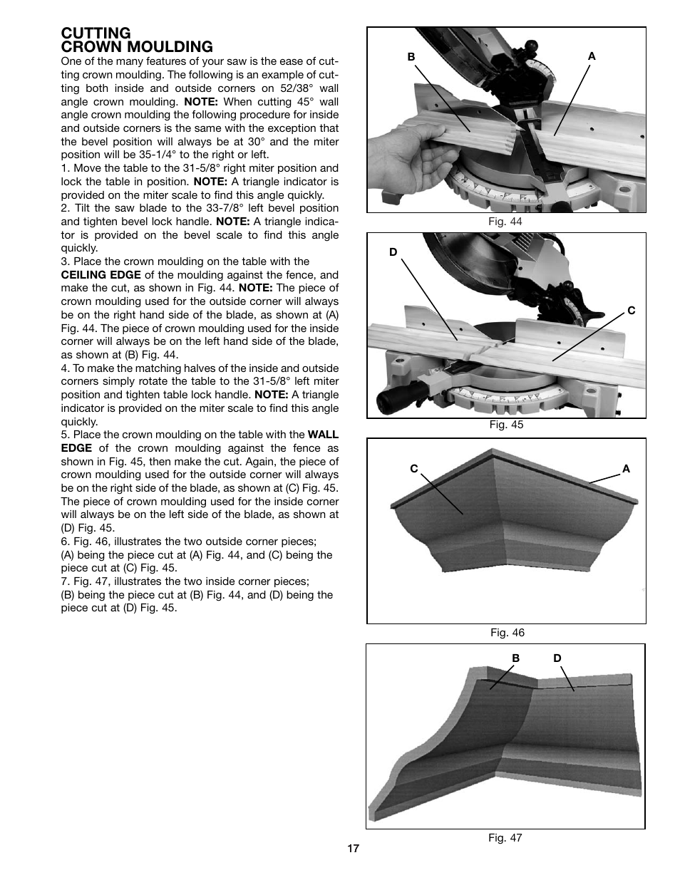 Cutting crown moulding | Porter-Cable 36-225 User Manual | Page 17 / 21