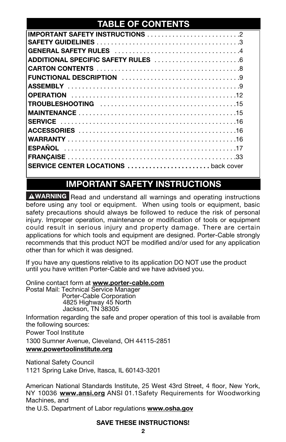 Porter-Cable 7549 User Manual | Page 2 / 17