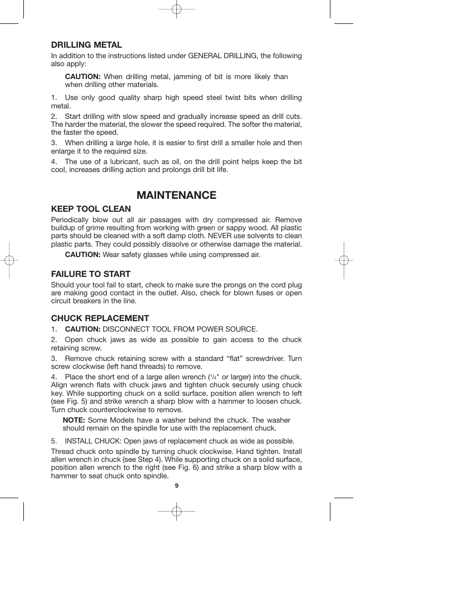 Maintenance | Porter-Cable 2620 User Manual | Page 9 / 13