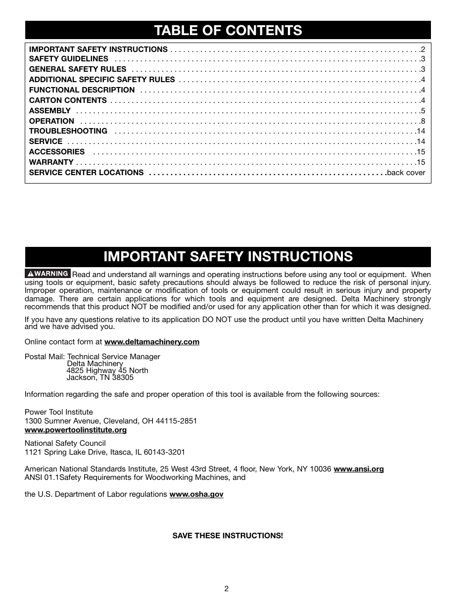 Porter-Cable Jig Saw User Manual | Page 2 / 16