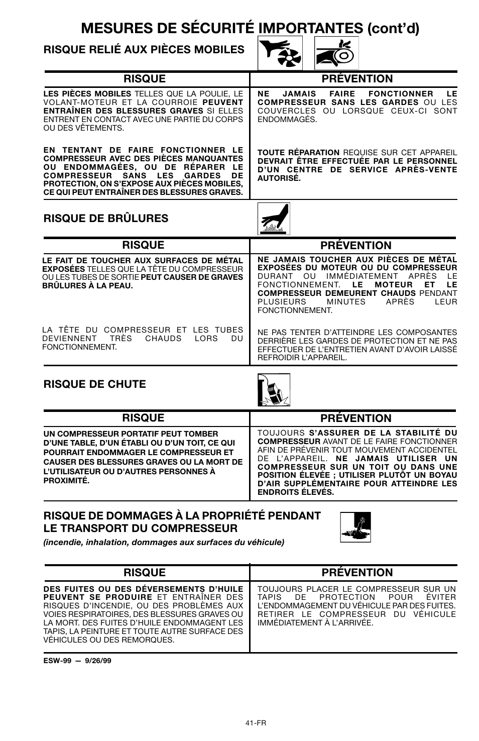 Mesures de sécurité importantes (cont’d) | Porter-Cable CPF6025VP User Manual | Page 41 / 56