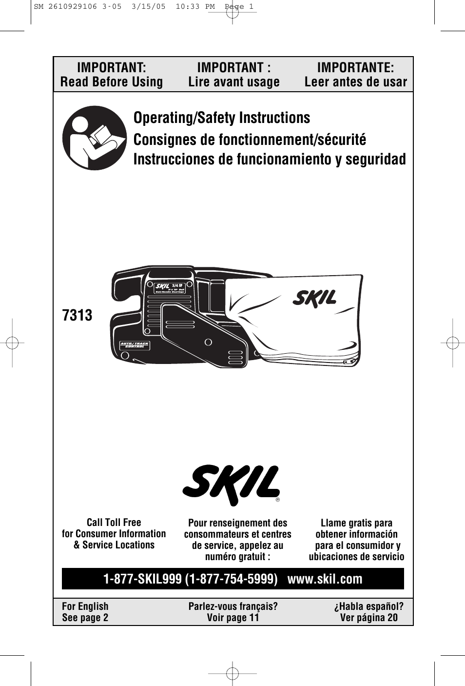 Porter-Cable 7313 User Manual | 32 pages