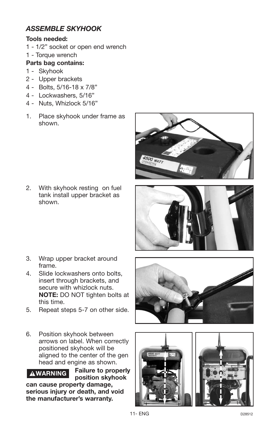 Assemble skyhook | Porter-Cable H450IS User Manual | Page 11 / 24