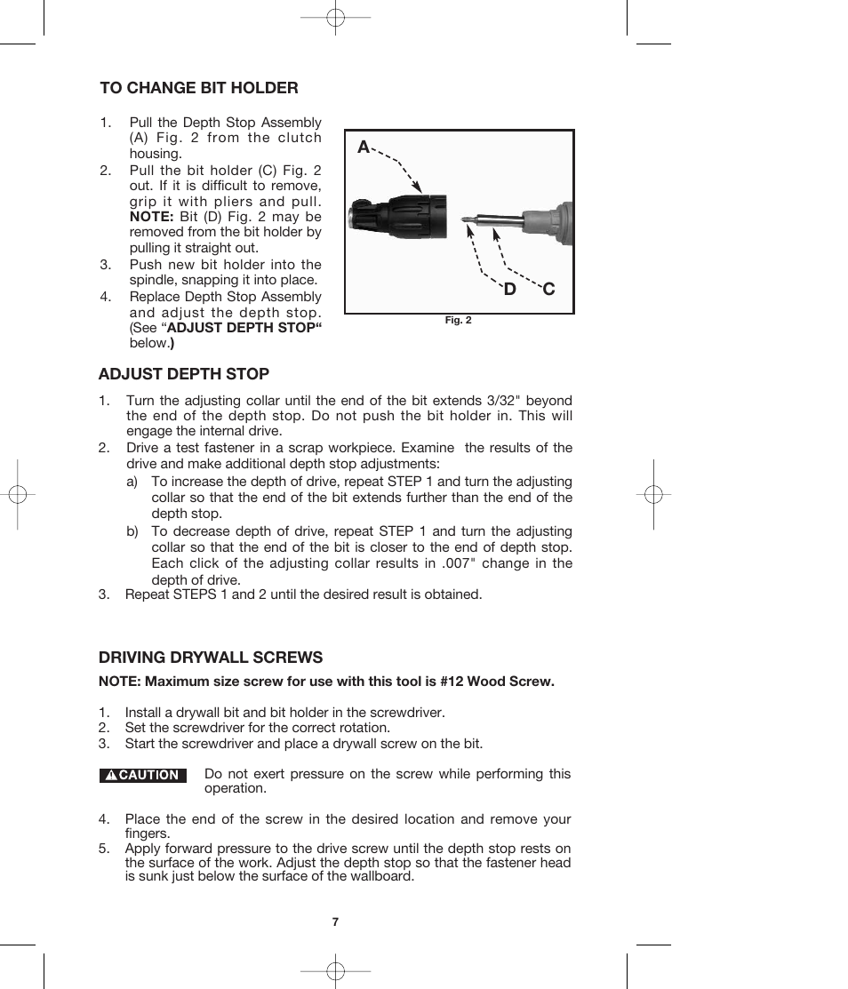 Ac d | Porter-Cable 4610 User Manual | Page 7 / 11