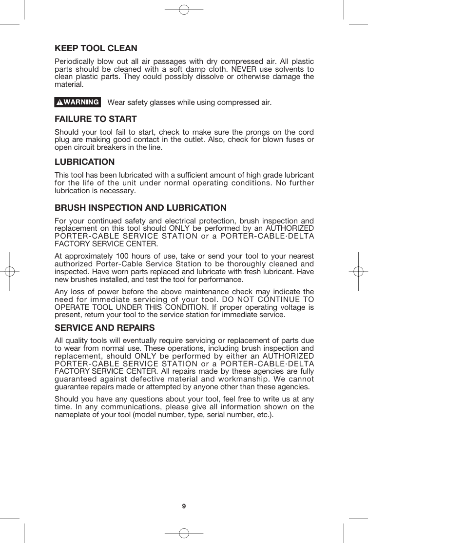 Porter-Cable 4610 User Manual | Page 9 / 11